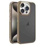 For iPhone 15 Pro Max Hardware Side Cooling Skin Feel Frosted Metal Lens Frame Phone Case(Gold)