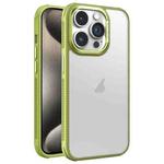 For iPhone 15 Pro Max Hardware Side Cooling Skin Feel Frosted Metal Lens Frame Phone Case(Green)