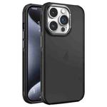 For iPhone 15 Pro Hardware Side Cooling Skin Feel Frosted Metal Lens Frame Phone Case(Black)