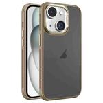 For iPhone 15 Plus Hardware Side Cooling Skin Feel Frosted Metal Lens Frame Phone Case(Gold)