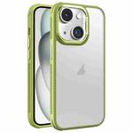 For iPhone 15 Plus Hardware Side Cooling Skin Feel Frosted Metal Lens Frame Phone Case(Green)