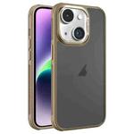 For iPhone 14 Plus Hardware Side Cooling Skin Feel Frosted Metal Lens Frame Phone Case(Gold)