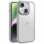 For iPhone 14 Hardware Side Cooling Skin Feel Frosted Metal Lens Frame Phone Case(Grey)