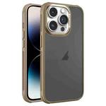 For iPhone 14 Pro Hardware Side Cooling Skin Feel Frosted Metal Lens Frame Phone Case(Gold)