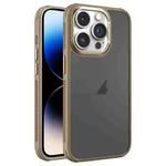 For iPhone 14 Pro Max Hardware Side Cooling Skin Feel Frosted Metal Lens Frame Phone Case(Gold)