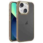 For iPhone 13 Hardware Side Cooling Skin Feel Frosted Metal Lens Frame Phone Case(Gold)