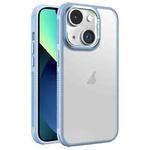 For iPhone 13 Hardware Side Cooling Skin Feel Frosted Metal Lens Frame Phone Case(Sky Blue)