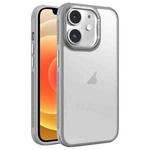 For iPhone 12 Hardware Side Cooling Skin Feel Frosted Metal Lens Frame Phone Case(Grey)