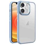 For iPhone 12 Hardware Side Cooling Skin Feel Frosted Metal Lens Frame Phone Case(Sky Blue)