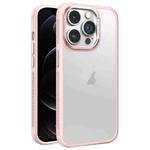 For iPhone 12 Pro Hardware Side Cooling Skin Feel Frosted Metal Lens Frame Phone Case(Pink)