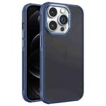 For iPhone 12 Pro Hardware Side Cooling Skin Feel Frosted Metal Lens Frame Phone Case(Blue)