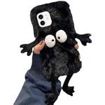 For iPhone 12 mini Plush Briquettes TPU Phone Case(Black)
