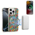 For iPhone 16 Pro Denior A18 Paint MagSafe Phone Case(Butterflies)