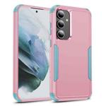 For Samsung Galaxy S25 5G TPU + PC Shockproof Protective Phone Case(Pink + Grey Green)