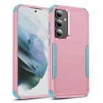 For Samsung Galaxy S25+ 5G TPU + PC Shockproof Protective Phone Case(Pink + Grey Green)
