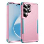 For Samsung Galaxy S25 Ultra 5G TPU + PC Shockproof Protective Phone Case(Pink + Grey Green)