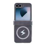 For Samsung Galaxy Z Flip5 Electroplating Lightning MagSafe Fold Full Coverage Phone Case(Gray)