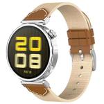 For Huawei Watch GT 5 41mm / GT 5 Pro 42mm Stitched Nylon Denim Watch Band(Brown Apricot)