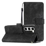 For Samsung Galaxy S25 5G Skin-feel Embossed Butterfly Leather Phone Case(Black)