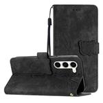 For Samsung Galaxy S25+ 5G Skin-feel Embossed Butterfly Leather Phone Case(Black)