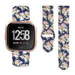 For Fitbit Versa 2 / Lite 22mm Reverse Buckle Printed Silicone Watch Band(Pink Rose)