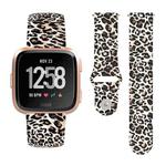 For Fitbit Versa 2 / Lite 22mm Reverse Buckle Printed Silicone Watch Band(Brown Leopard)