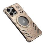 For iPhone 16 Pro Knight Series Alloy Cooling MagSafe Phone Case(Gold)