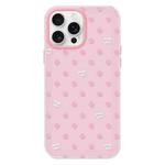 For iPhone 16 Pro Max Skin Feeling Jelly TPU Hybrid PC Phone Case(Polka Dot Pink)