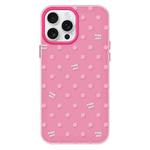 For iPhone 16 Pro Max Skin Feeling Jelly TPU Hybrid PC Phone Case(Polka Dot Rose Red)