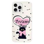 For iPhone 16 Pro Max Skin Feeling Jelly TPU Hybrid PC Phone Case(Love Cat White)