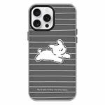 For iPhone 16 Pro Max Skin Feeling Jelly TPU Hybrid PC Phone Case(Running Puppy Black)