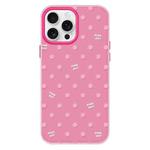 For iPhone 16 Pro Skin Feeling Jelly TPU Hybrid PC Phone Case(Polka Dot Rose Red)