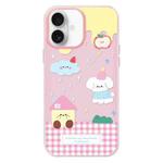 For iPhone 16 Plus Skin Feeling Jelly TPU Hybrid PC Phone Case(Weather Pink)