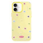 For iPhone 16 Plus Skin Feeling Jelly TPU Hybrid PC Phone Case(Color Love Yellow)