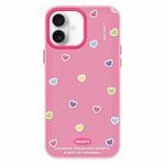 For iPhone 16 Plus Skin Feeling Jelly TPU Hybrid PC Phone Case(Color Love Rose Red)