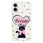 For iPhone 16 Skin Feeling Jelly TPU Hybrid PC Phone Case(Love Cat White)