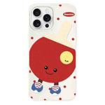 For iPhone 15 Pro Skin Feeling Jelly TPU Hybrid PC Phone Case(Spin Table Tennis Beige)