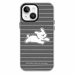 For iPhone 15 Plus Skin Feeling Jelly TPU Hybrid PC Phone Case(Running Puppy Black)