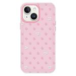 For iPhone 15 Skin Feeling Jelly TPU Hybrid PC Phone Case(Polka Dot Pink)