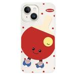 For iPhone 15 Skin Feeling Jelly TPU Hybrid PC Phone Case(Spin Table Tennis Beige)