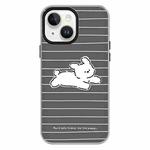 For iPhone 15 Skin Feeling Jelly TPU Hybrid PC Phone Case(Running Puppy Black)