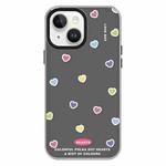 For iPhone 15 Skin Feeling Jelly TPU Hybrid PC Phone Case(Color Love Black)