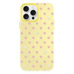 For iPhone 14 Pro Max Skin Feeling Jelly TPU Hybrid PC Phone Case(Polka Dot Yellow)