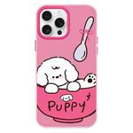 For iPhone 13 Pro Max Skin Feeling Jelly TPU Hybrid PC Phone Case(A Bowl of Puppy Pink)