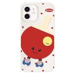 For iPhone 12 Skin Feeling Jelly TPU Hybrid PC Phone Case(Spin Table Tennis Beige)