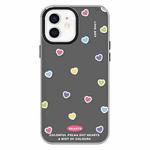 For iPhone 12 Skin Feeling Jelly TPU Hybrid PC Phone Case(Color Love Black)