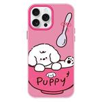For iPhone 11 Pro Max Skin Feeling Jelly TPU Hybrid PC Phone Case(A Bowl of Puppy Pink)