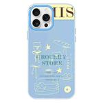 For iPhone 11 Pro Max Skin Feeling Jelly TPU Hybrid PC Phone Case(Shop Line Draft Blue)