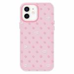 For iPhone 11 Skin Feeling Jelly TPU Hybrid PC Phone Case(Polka Dot Pink)