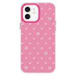For iPhone 11 Skin Feeling Jelly TPU Hybrid PC Phone Case(Polka Dot Rose Red)
